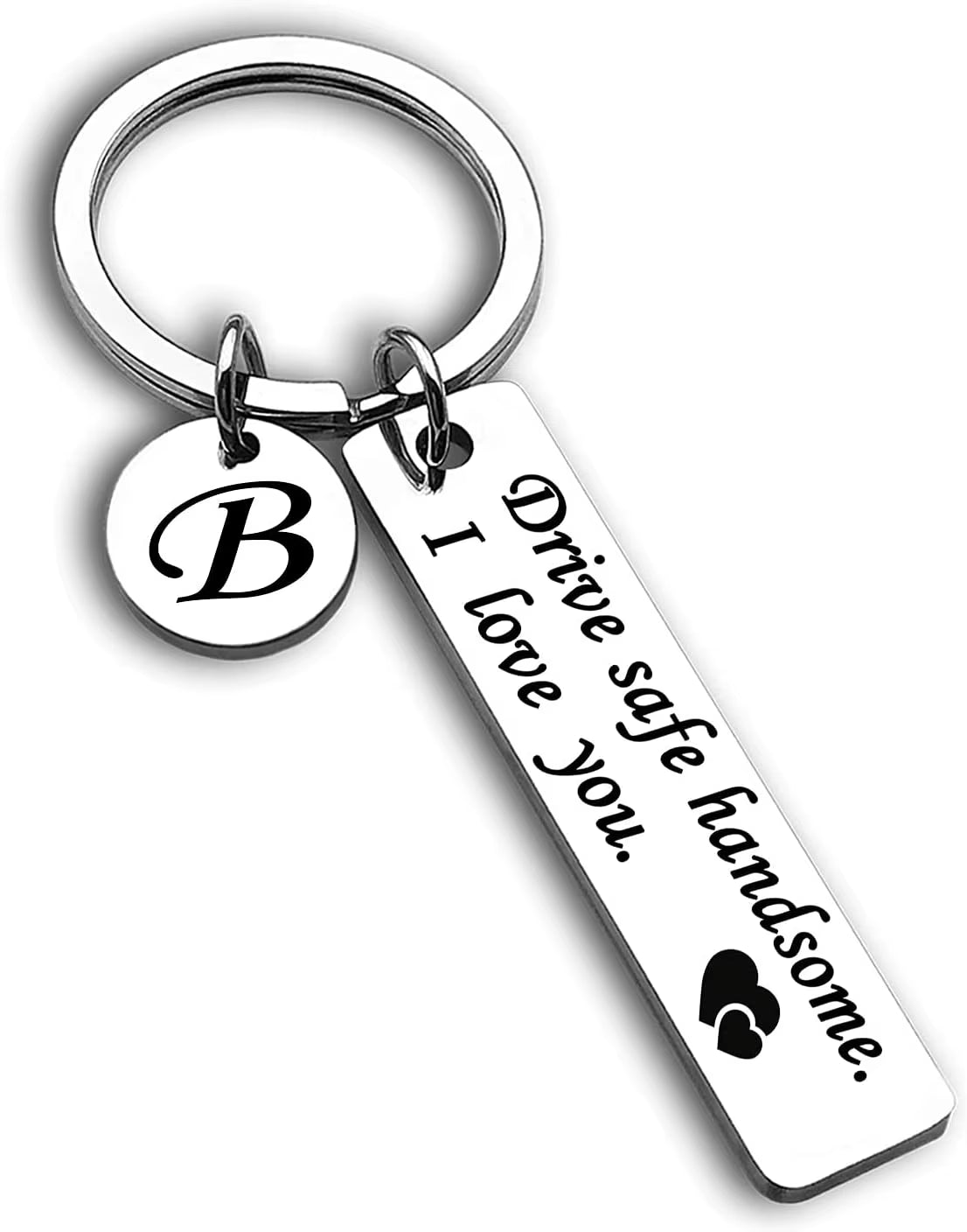 Drive Safe Keychain 26 Letters Key Chains Gifts for Boyfriend Couple Husband Dad Christmas Birthday Valentines Day Gifts