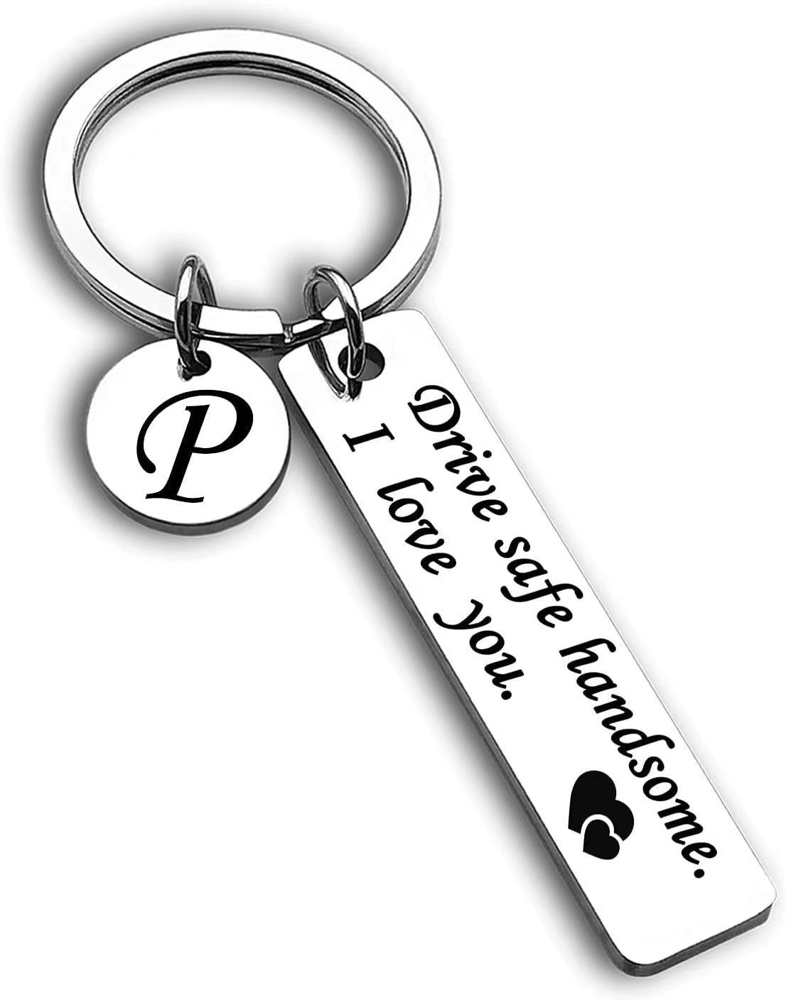Drive Safe Keychain 26 Letters Key Chains Gifts for Boyfriend Couple Husband Dad Christmas Birthday Valentines Day Gifts