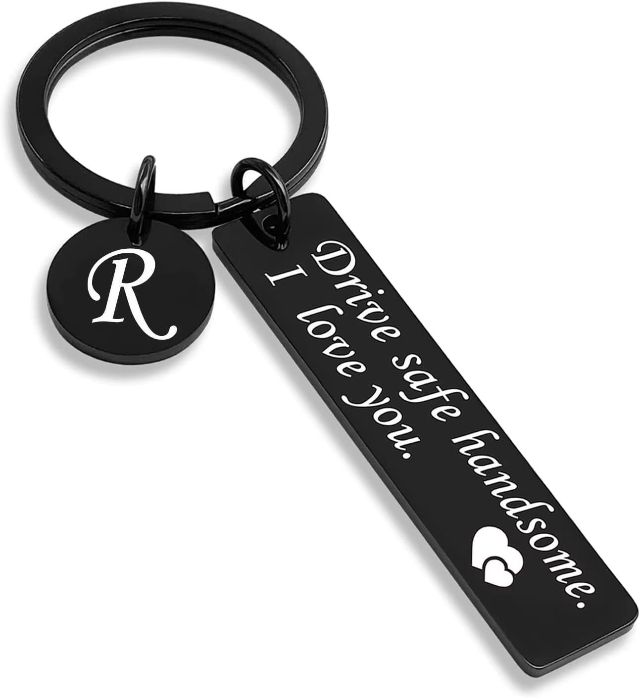 Drive Safe Keychain 26 Letters Key Chains Gifts for Boyfriend Couple Husband Dad Christmas Birthday Valentines Day Gifts