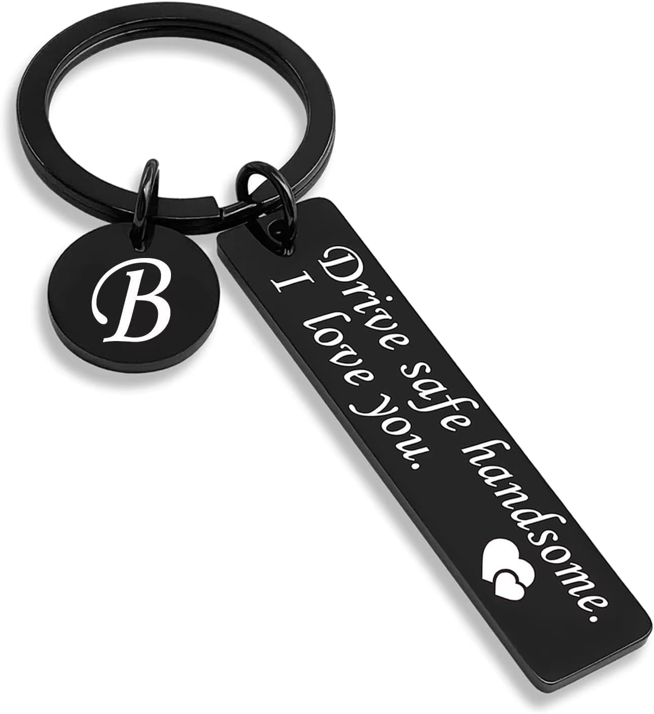 Drive Safe Keychain 26 Letters Key Chains Gifts for Boyfriend Couple Husband Dad Christmas Birthday Valentines Day Gifts