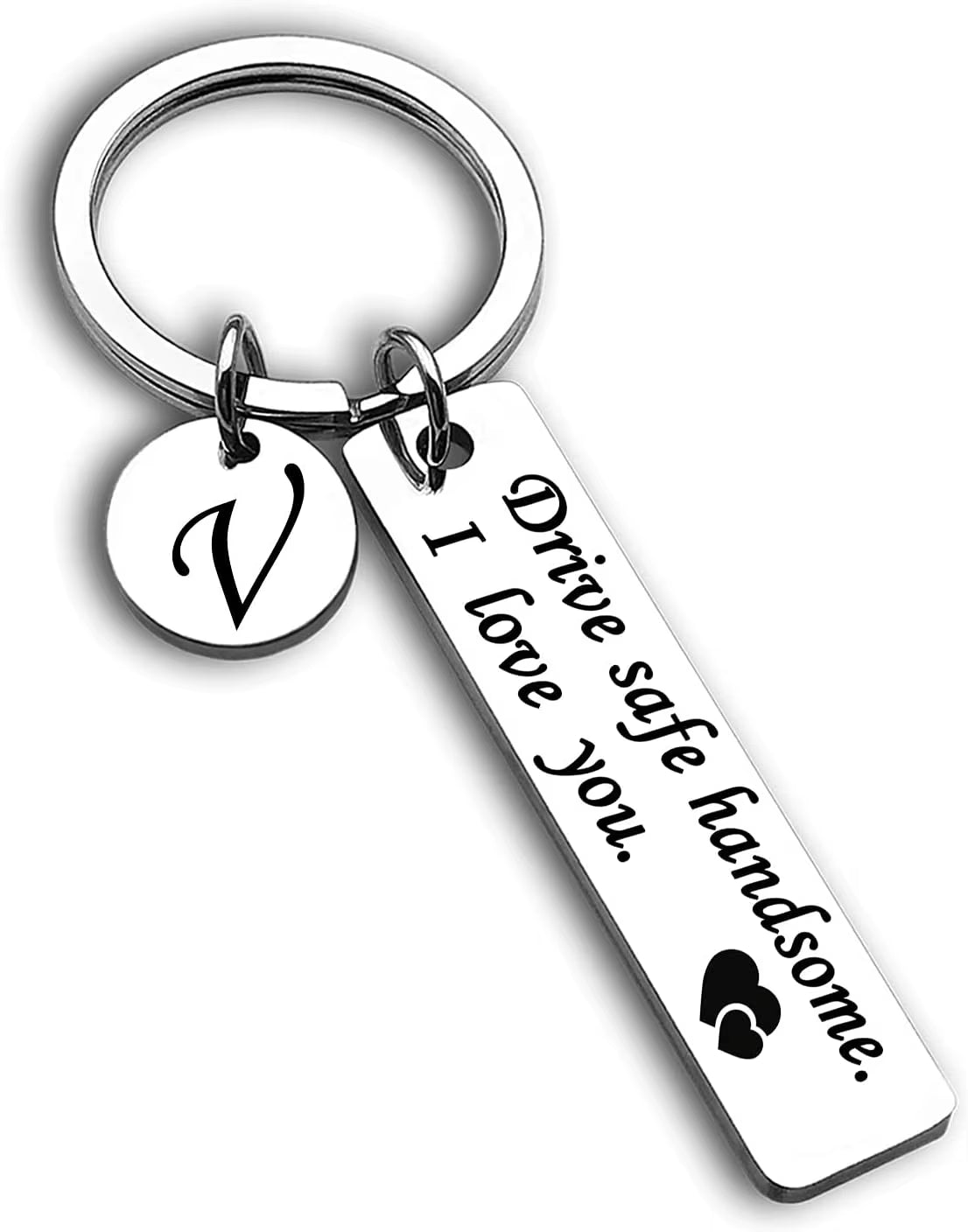 Drive Safe Keychain 26 Letters Key Chains Gifts for Boyfriend Couple Husband Dad Christmas Birthday Valentines Day Gifts